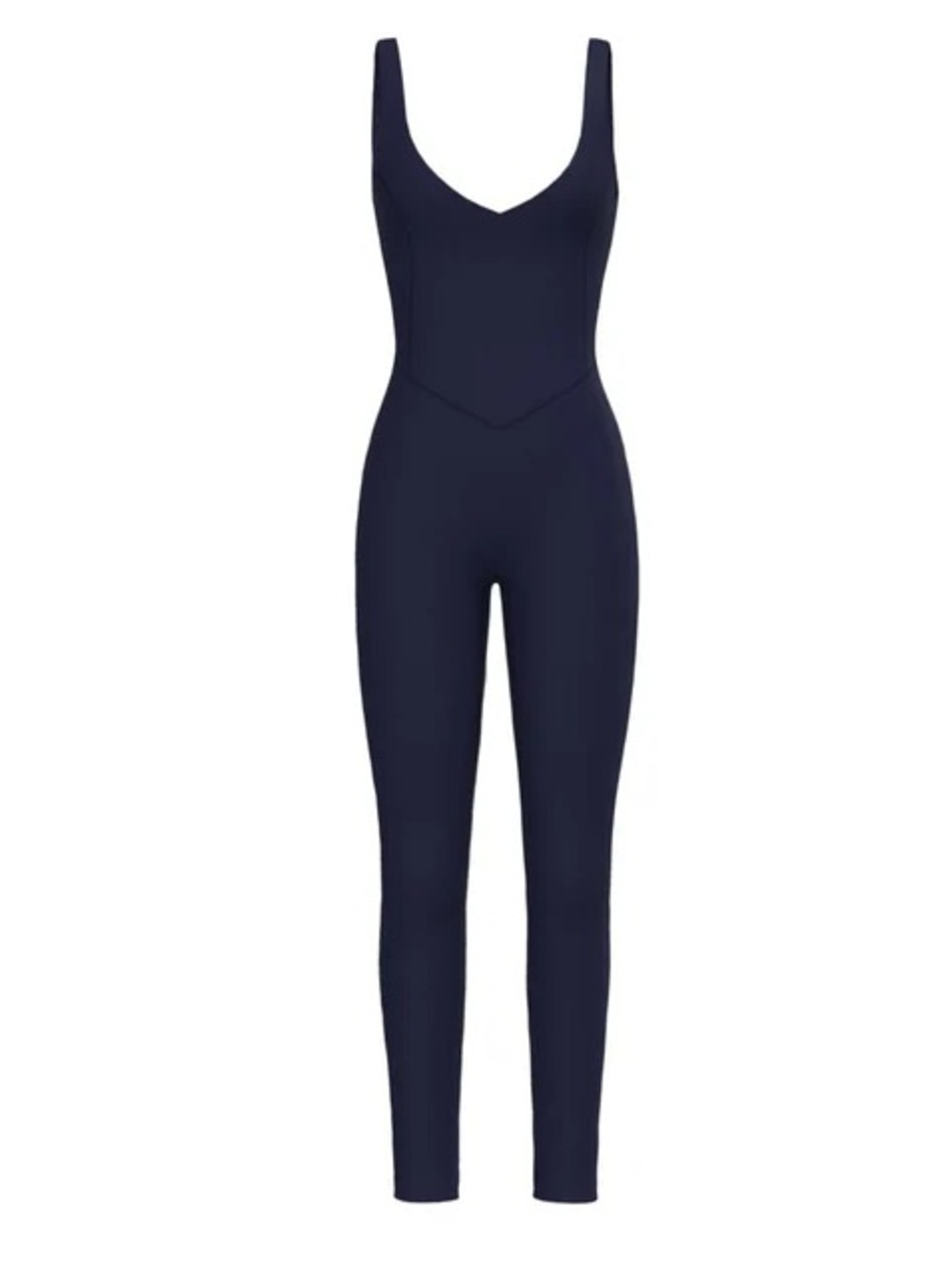 Vitality Cloud ll Jumpsuit Size S Oxford Navy Blue V-Neck Contouring Snatched